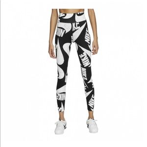 NIKE WOMEN'S SPORTSWEAR LEGGINGS: BLACK/WHITE